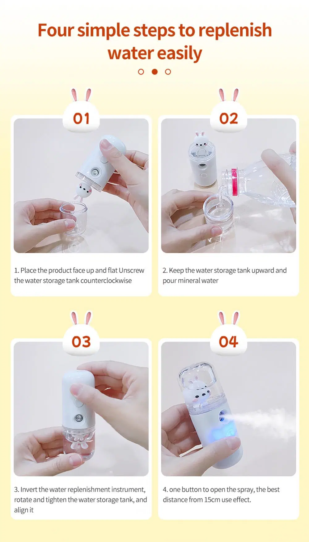 Nano Sprayer Mini USB Rechargeable Facial Humidifier Nebulizer Face Steamer Moisturizing Beauty Tool