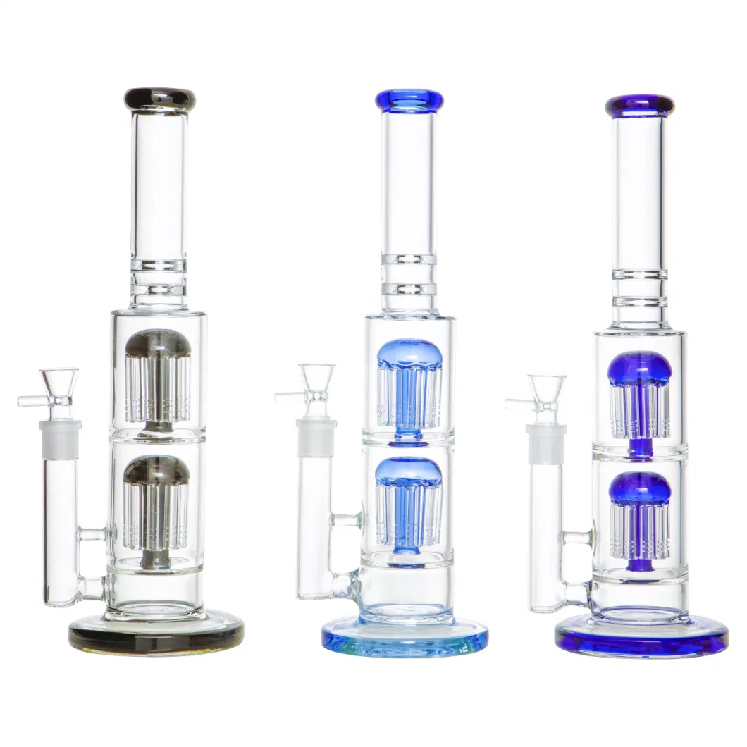 8-Arm Tree Type Percolator Straight Tube Glass Water Pipes