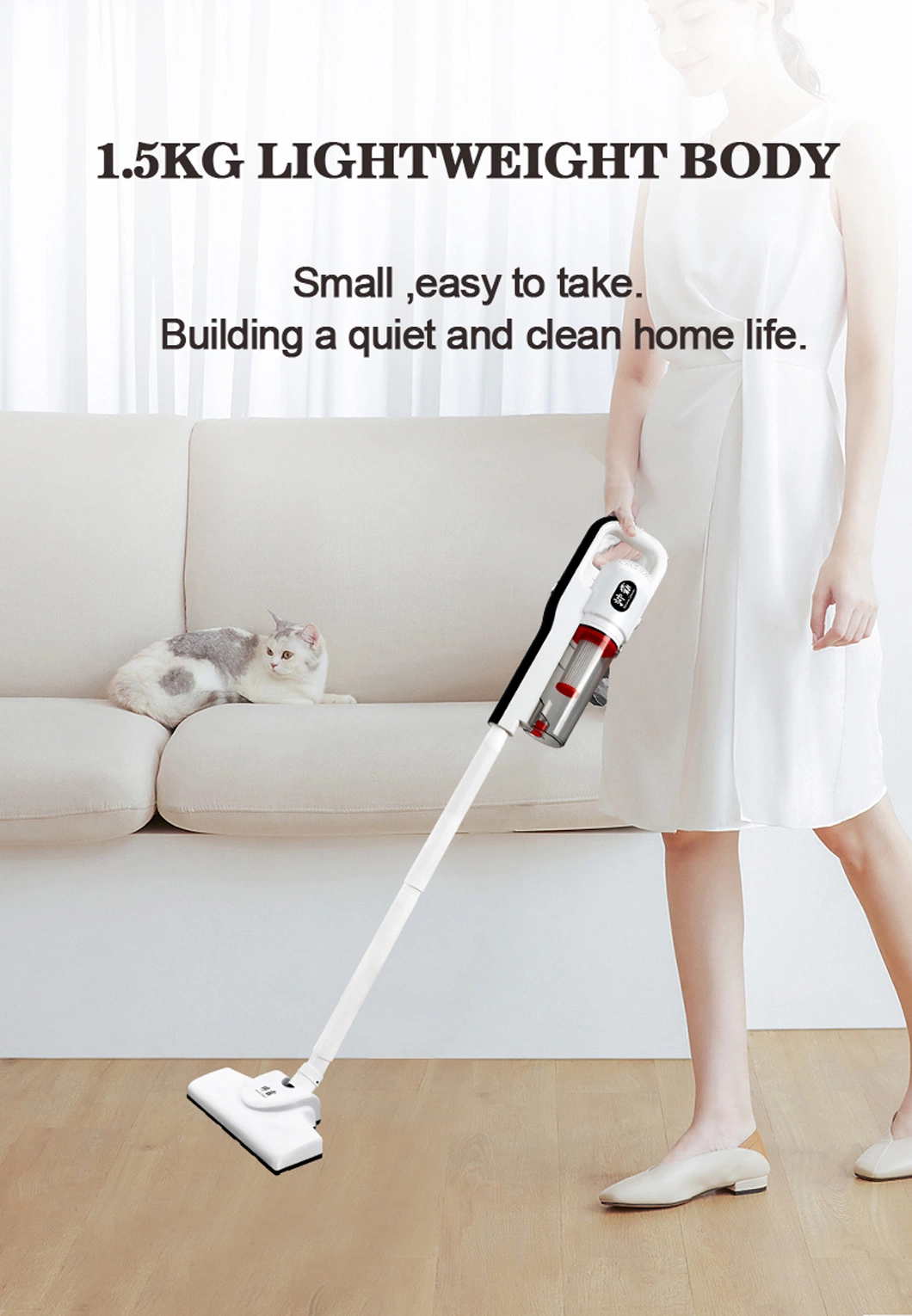 Portable Cordless Rechargeable Floor Cleaner Powerful Handy Cyclone Wireless Stick Vacuum Cleaner for Home and Car