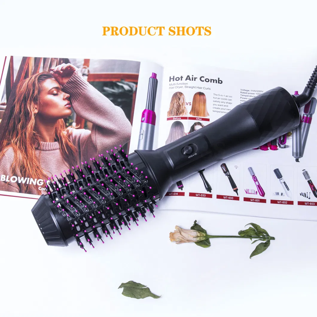 Adjusting Temperature Control and Protecting Heating Air Combing Hair Dryer Professional Hot Air Brush