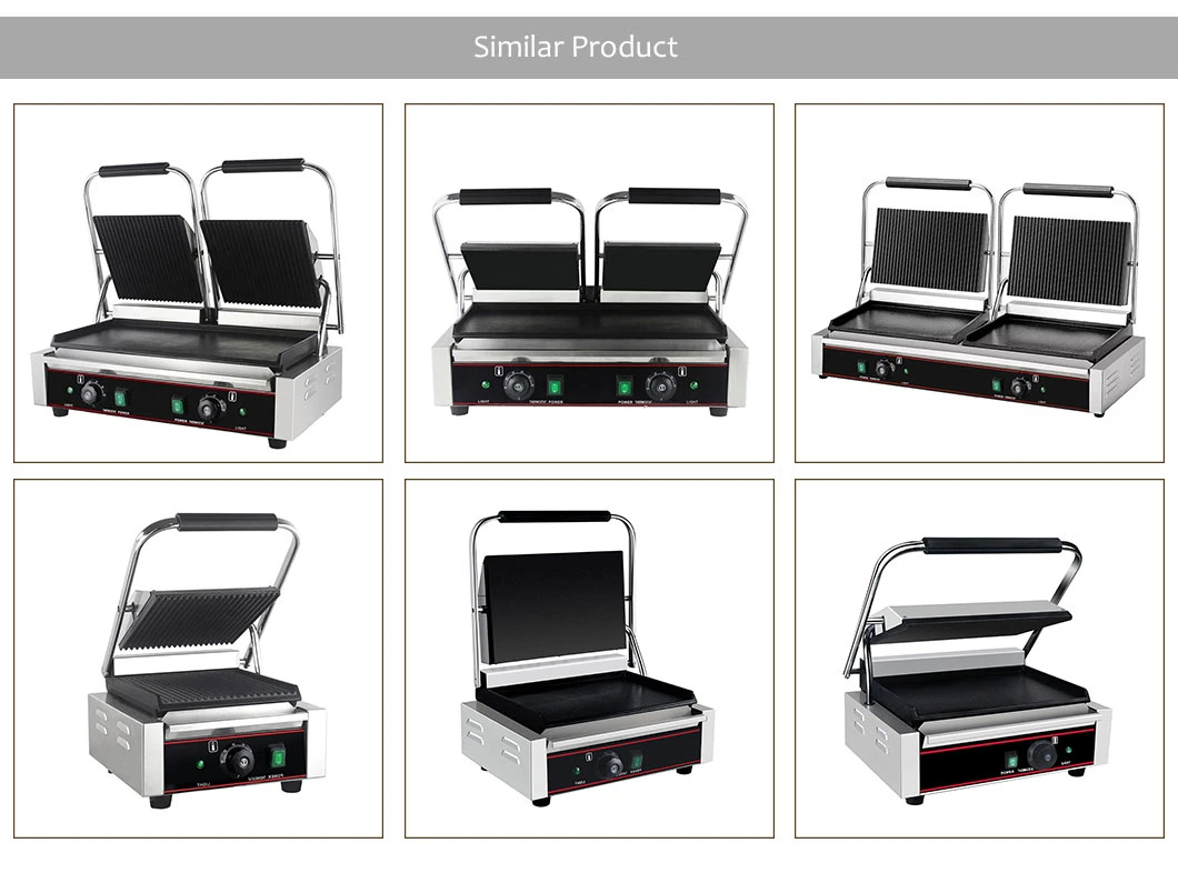 Double Plate Food Machinery Sandwich Press Panini Grill Electric Contact Waffle Grill Commercial