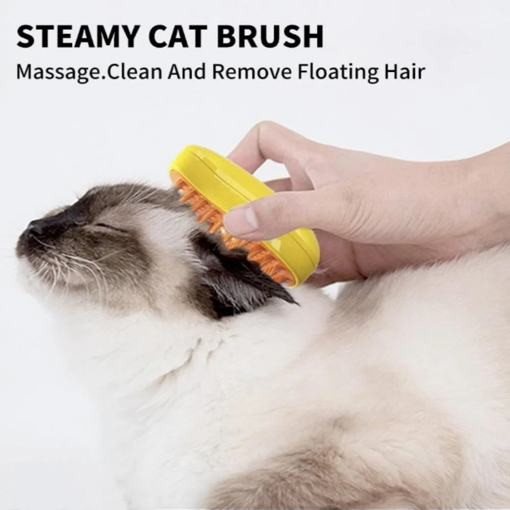 3 In1 Steamy Cat Brush Massage for Removing Tangled and Loosse Hair