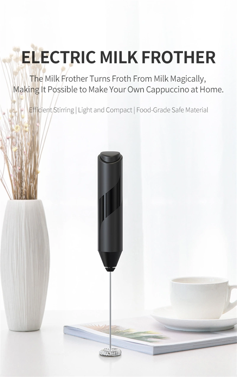 Coffee Milk Frother Mixer Foam Maker Handheld Electric Stainless Steel Foamer Blender