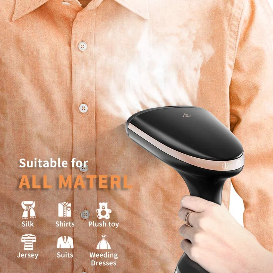 Portable Handheld Garment &amp; Fabric Steamer, 1500 Watt, Quick Heat Plate Steam Nozzle, 2-in-1 Fabric Wrinkle Remover and Clothes Iron, with Cl