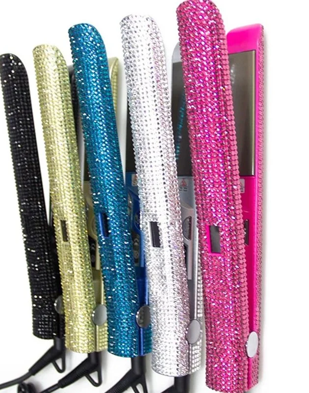 Fashion Bling Flat Iron Vapor, Wholesale Custom Private Label Flat Iron, LED Display Steam Bling Hair Straightener