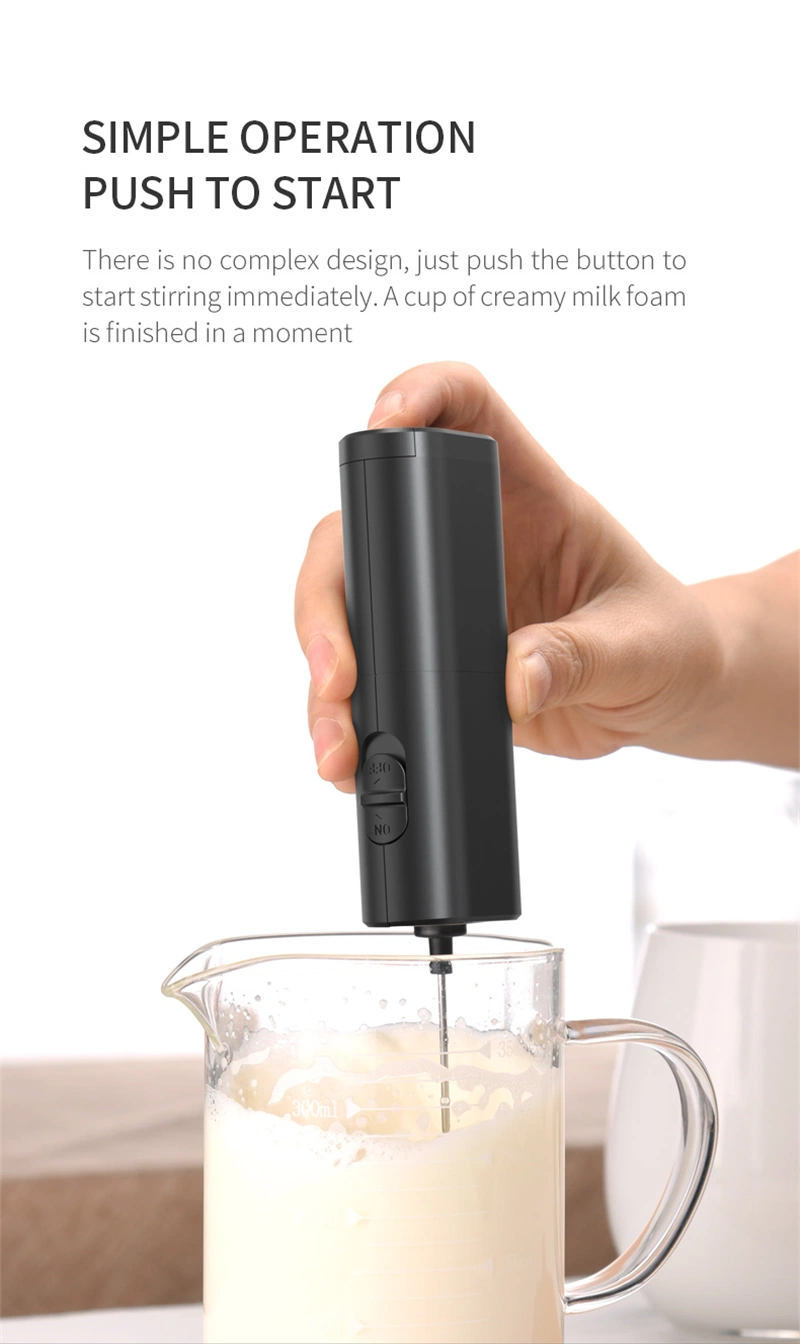 Hot Sale Kitchen Accessories Milk Steamer Electric Portable Battery Plastic Milk Frother