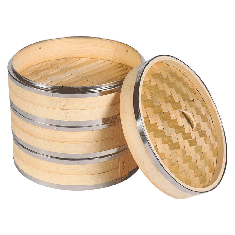 Reusable Vertical Stainless Steel Wrap Bamboo Steamer