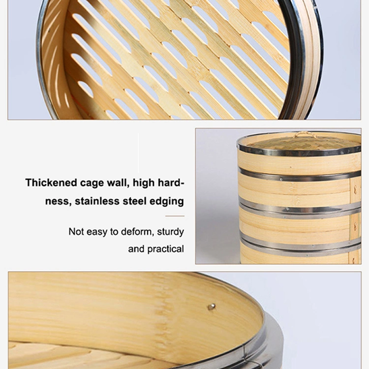 Reusable Vertical Stainless Steel Wrap Bamboo Steamer