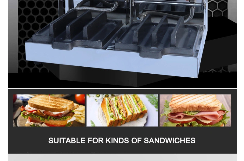 Caterwin Stainless Steel Electric Breakfast Sandwich Baking Equipment Non-Stick Mini Waffle Machine for Household