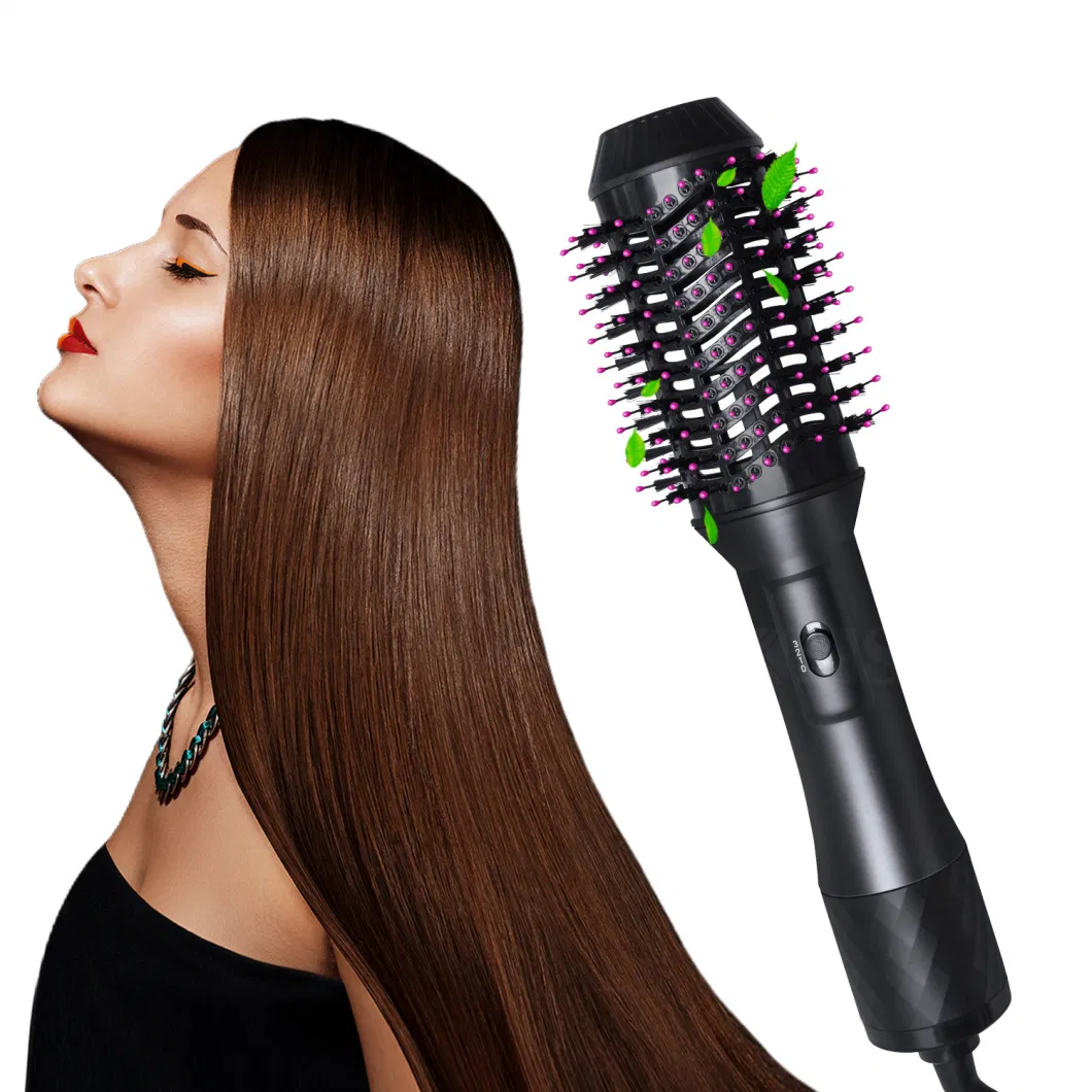 Adjusting Temperature Control and Protecting Heating Air Combing Hair Dryer Professional Hot Air Brush