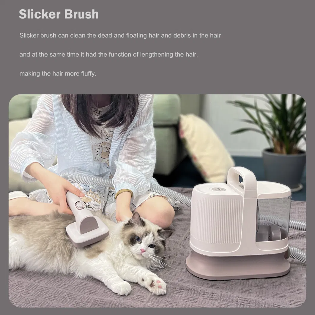 Pet Vacuum Cleaner Electric Clipper Slicker Deshedding Cleaning Dog and Cat Hair Fur Grooming Brush Kit