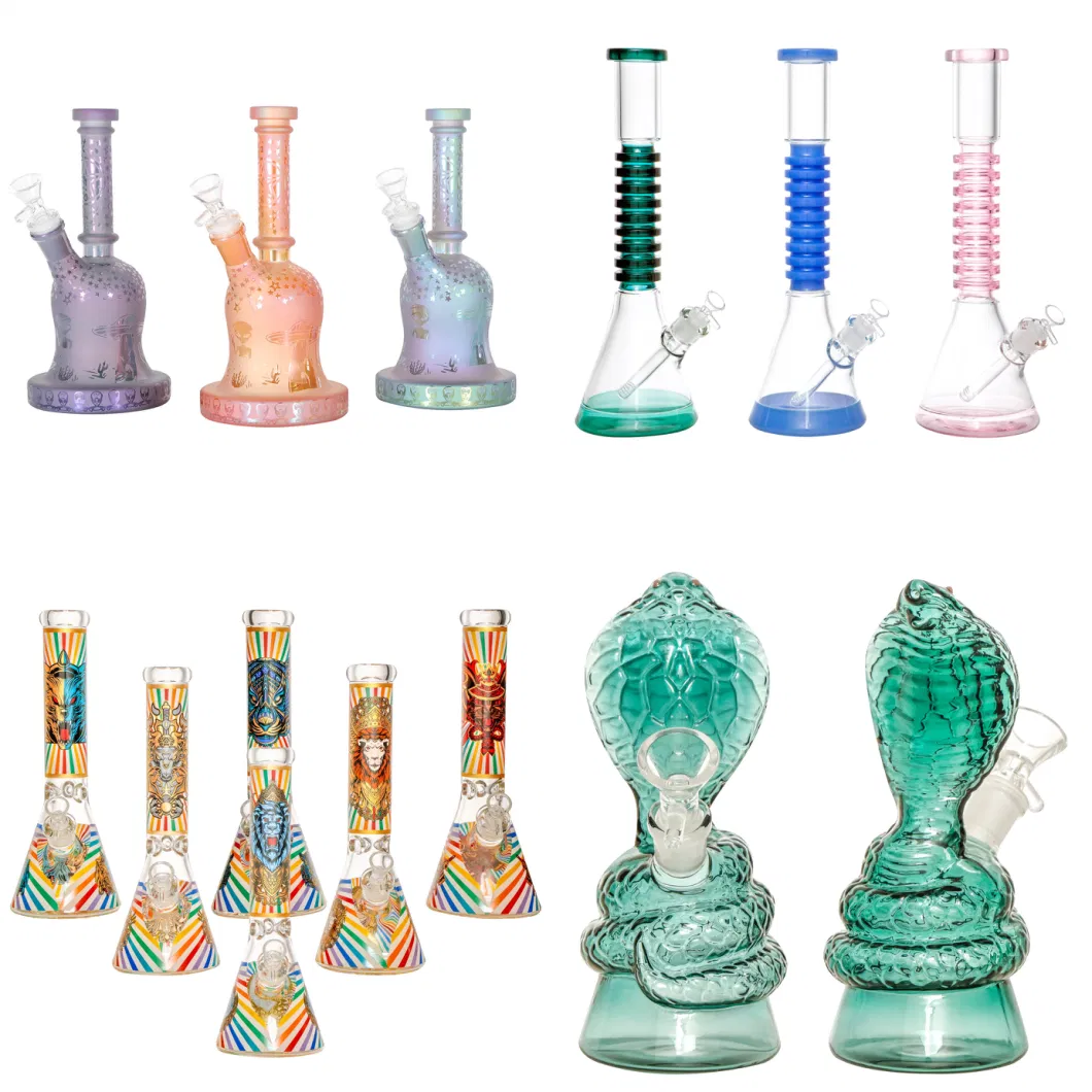 Double Chamber Double Percs Colorful Straight Tube Glass Water Pipes