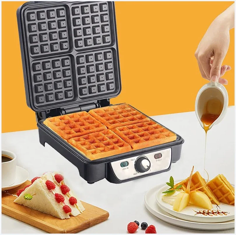 Stainless Steel Grill Sandwich Maker Dual Waffle Maker Breakfast Toaster
