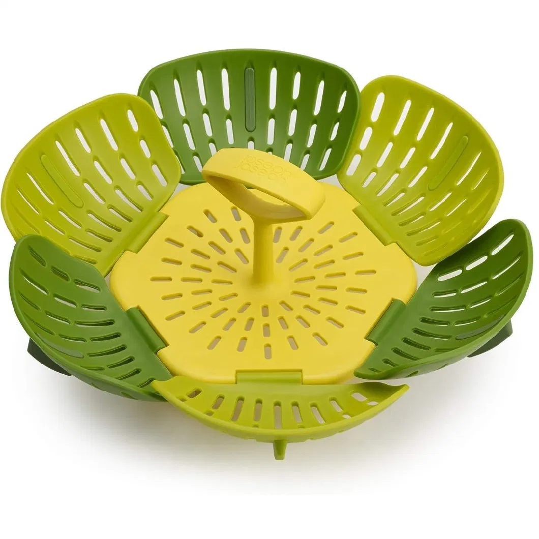 Green Bloom Folding Steamer Basket Vegetables Compact Storage