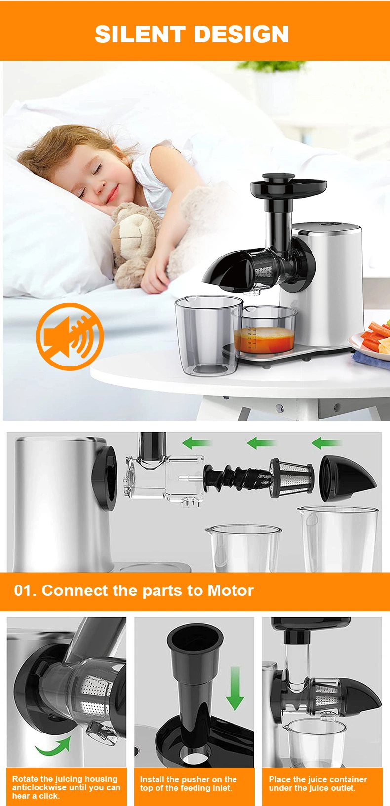 Hot Sale Nama Angel Juicer Blended Bottle Electric Slow Juicer Extractor Machine Masticating Juicer Blender 2023 Plastic