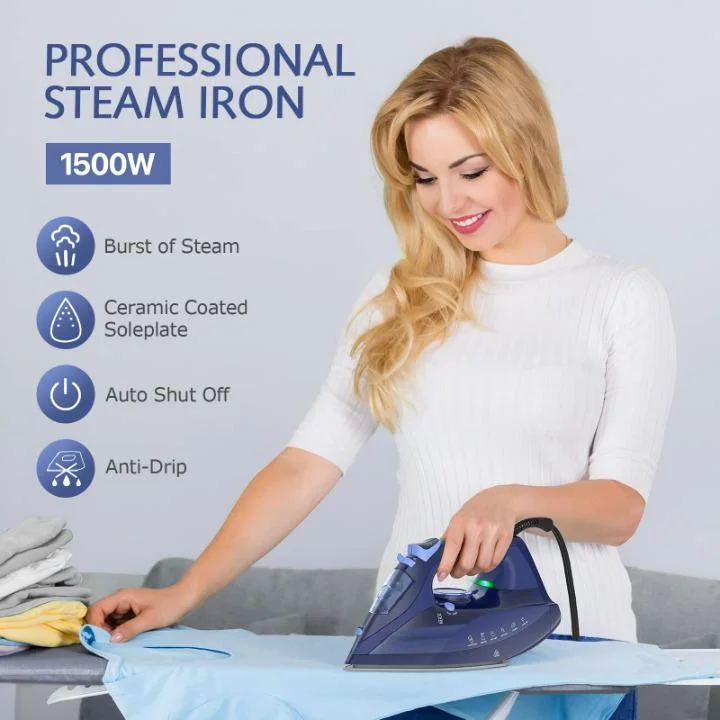 New-Style Precision Thermostat Dial Ceramic Coated Soleplate Self-Cleaning Anti-Calcium Steam Iron