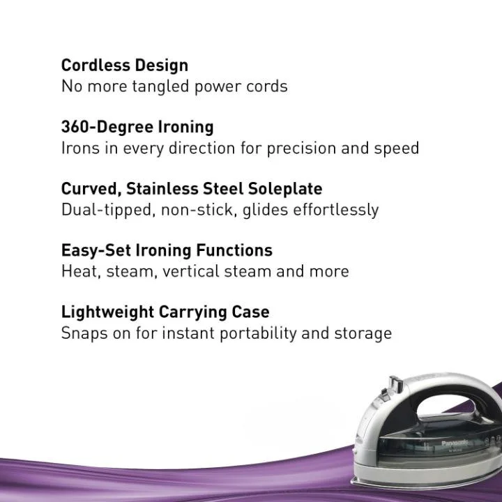 New-Style Cordless Portable 1500W Contoured Multi-Directional Stainless Steel Soleplate Steam Iron