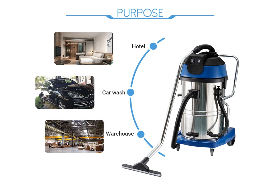 Industrial 60L 2000W Wet and Dry Vacuum Cleaner with Tilt