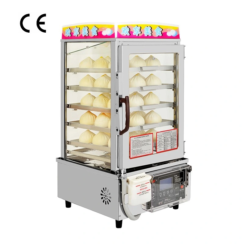 Sgm-5ai Commercial Counter Top 5 Layer Curve Glass Window Electric Bun Steamer Display Food Steamer Warmer Showcase Display Cabinet Factory Wholelsae Price
