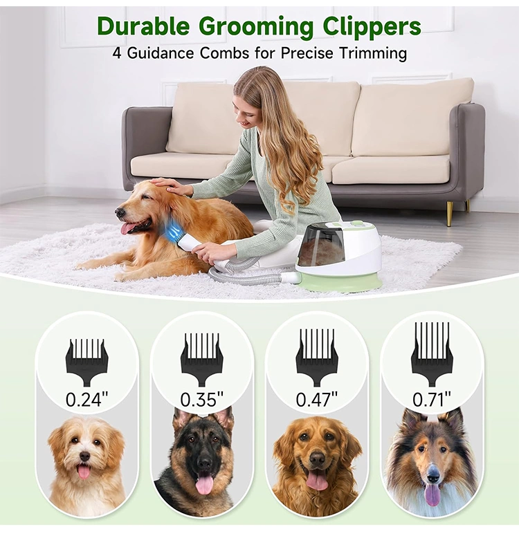 Purolf Factory Wholesale Pet Grooming Kit Vacuum Brush Electric Vacuum Cleaner Hair Clipper for Dog and Cat