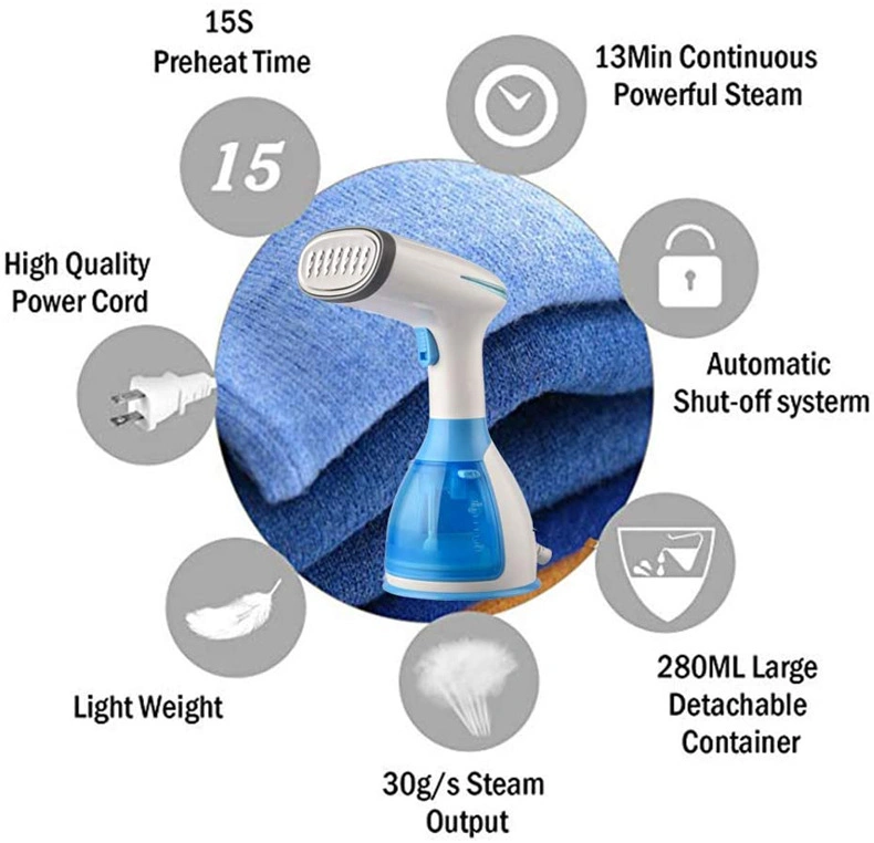 Portable Steam Brush Clothes Garment Steamer with 280ml Water Tank