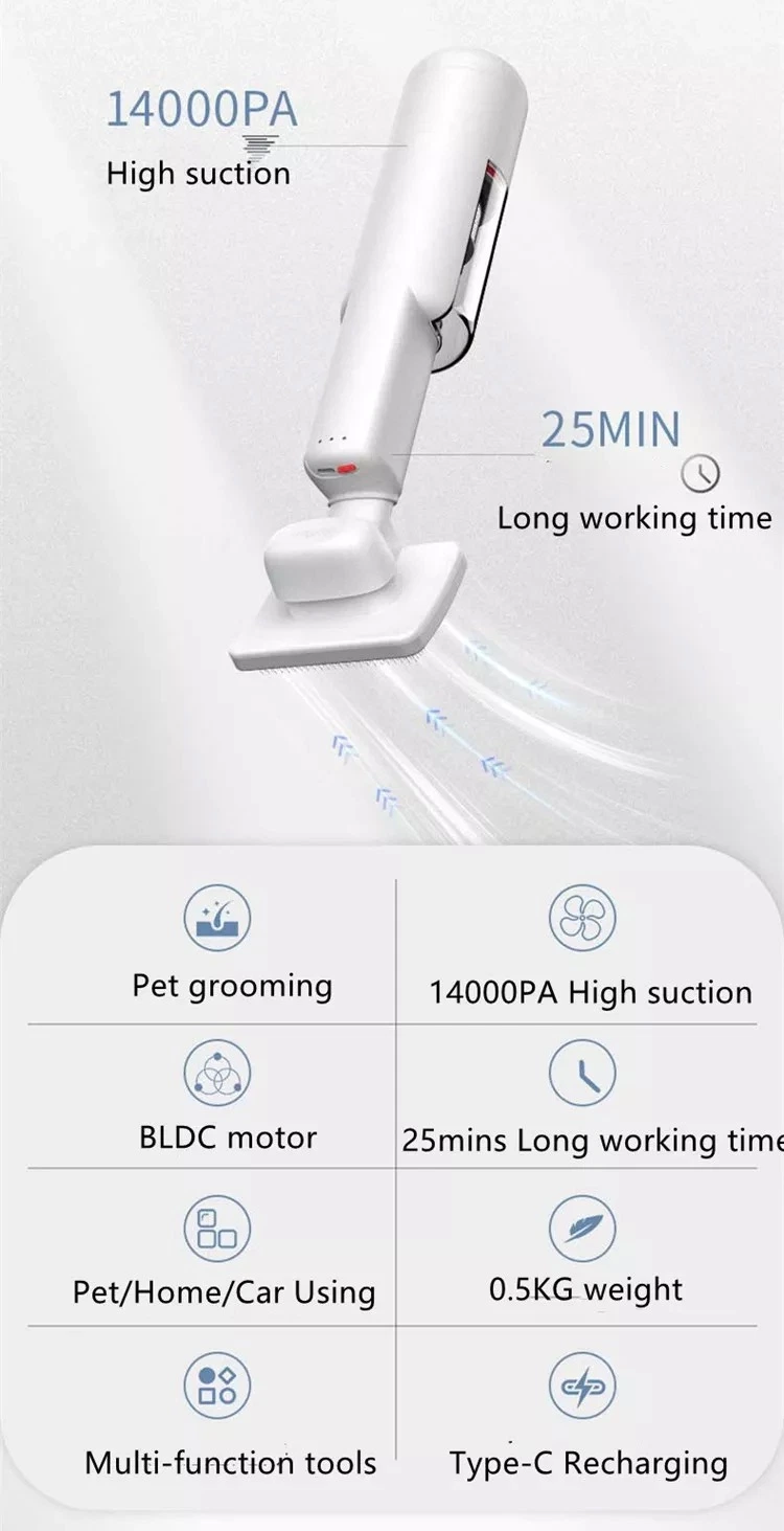 Strong Suction Powerful Wireless Rechargeable Handheld USB Mini Portable Car Vacuum Cleaner Machine for Pets