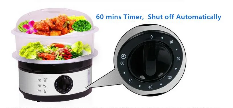 Heavybao 3-Tier Electric Vegetable and Food Steamer Cooker Dim Sum Electric Steamer for Household