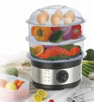 Heavybao 3-Tier Electric Vegetable and Food Steamer Cooker Dim Sum Electric Steamer for Household