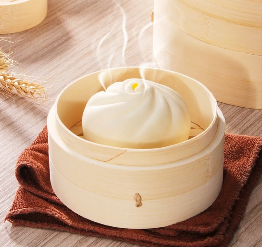 Chinese Bamboo Dim Sum Steamer Reusable Food Bamboo Steamer with Lid