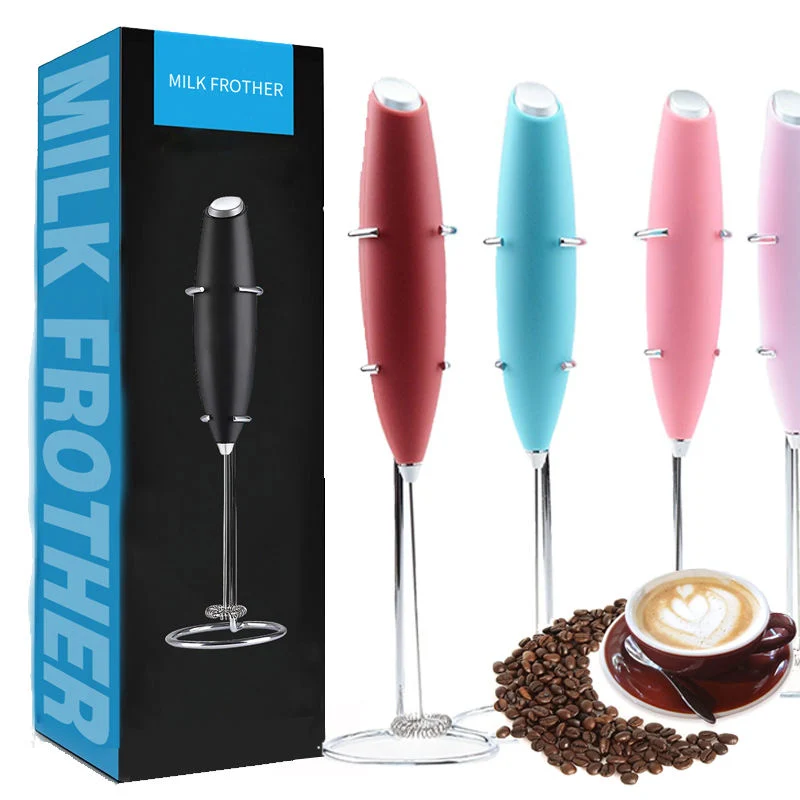 Portable Coffee Mixer Hand Held Electric Milk on Frother Stainless Steel Coffee Electric Whisk Food Blender