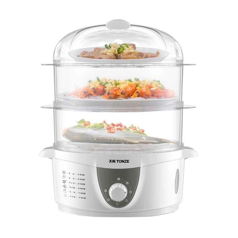 OEM 2 Layers or 3 Tiers Food Steamer Fast Steam Cooker Visible Square Electric Food Steamer