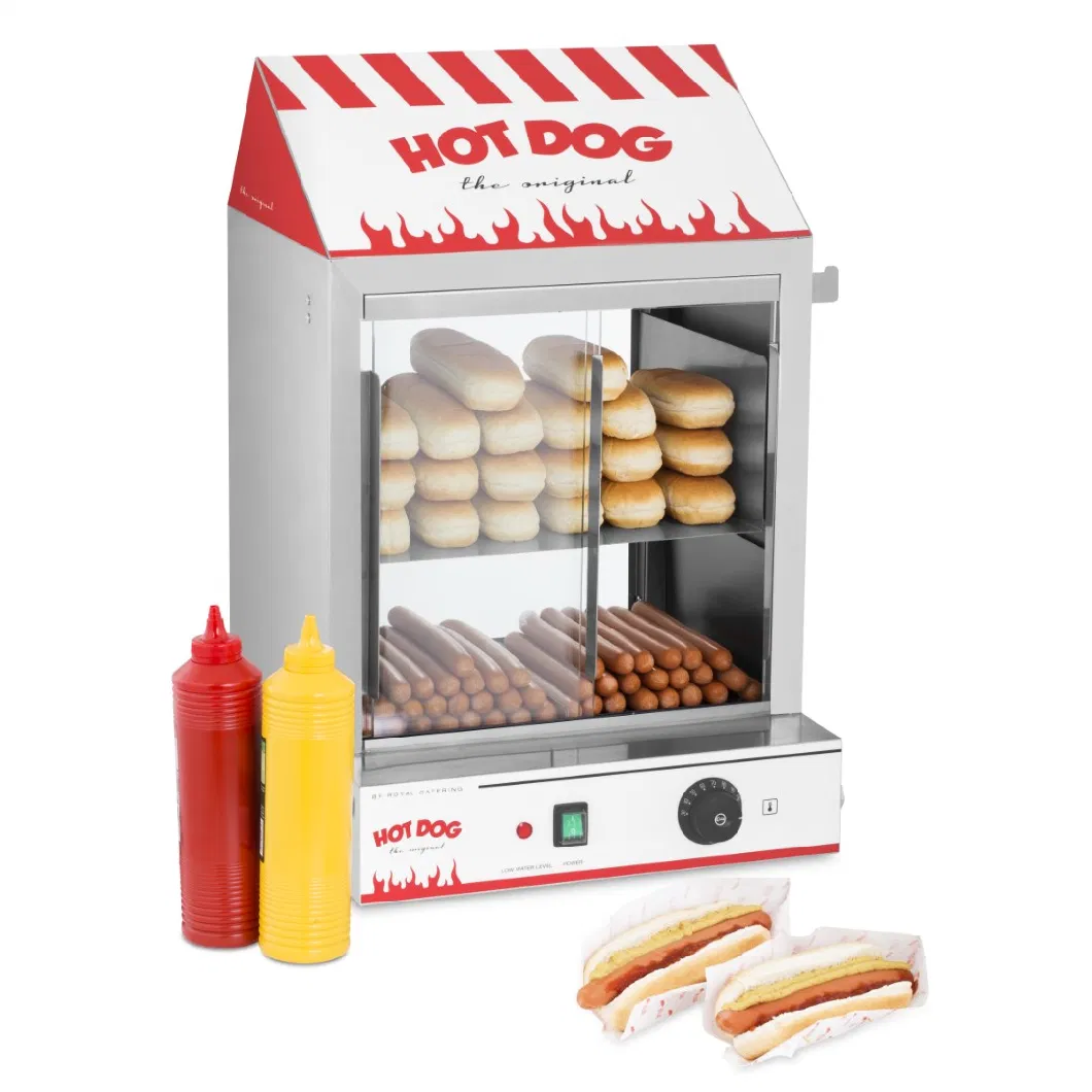 Hot Dog Steamer 200 Sausages 50 Buns 2000W Stainless Steel Drain Tap - German Quality | CE Certified | Market Leading Price
