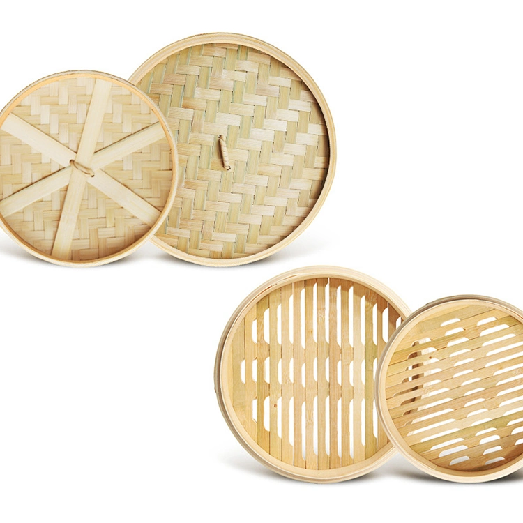 2023 Best-Selling Chinese Bamboo Dim Sum Steamer Chinese Family Hotels 7 Inch Set Bamboo Steamer