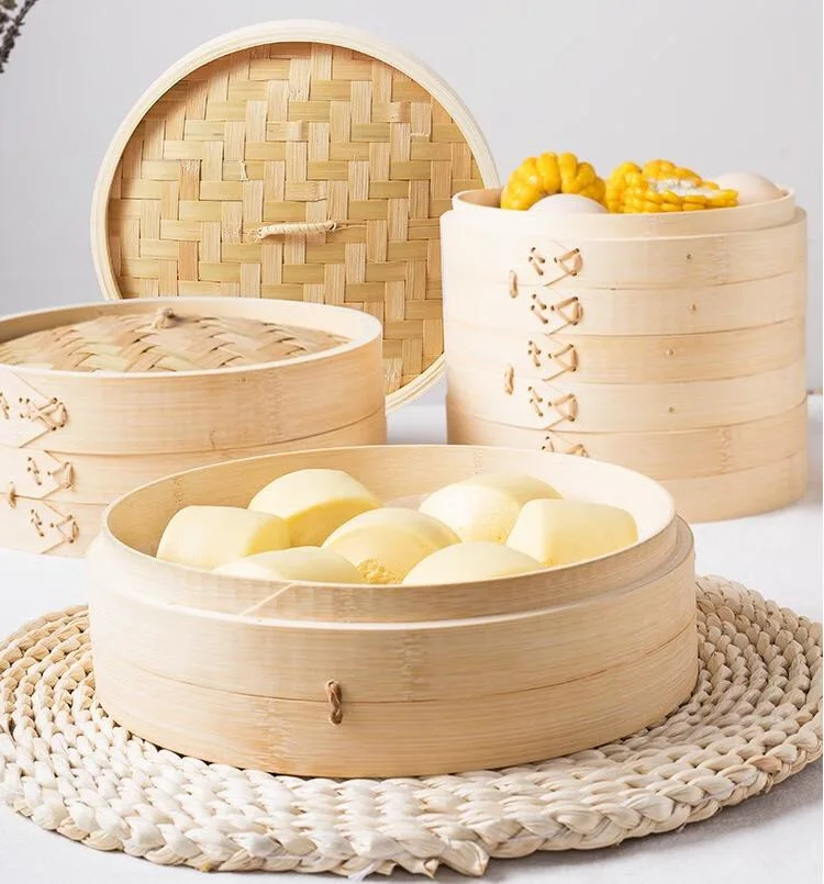 Chinese Steamer, Bamboo Steamer Suitable for Big Dim Sum