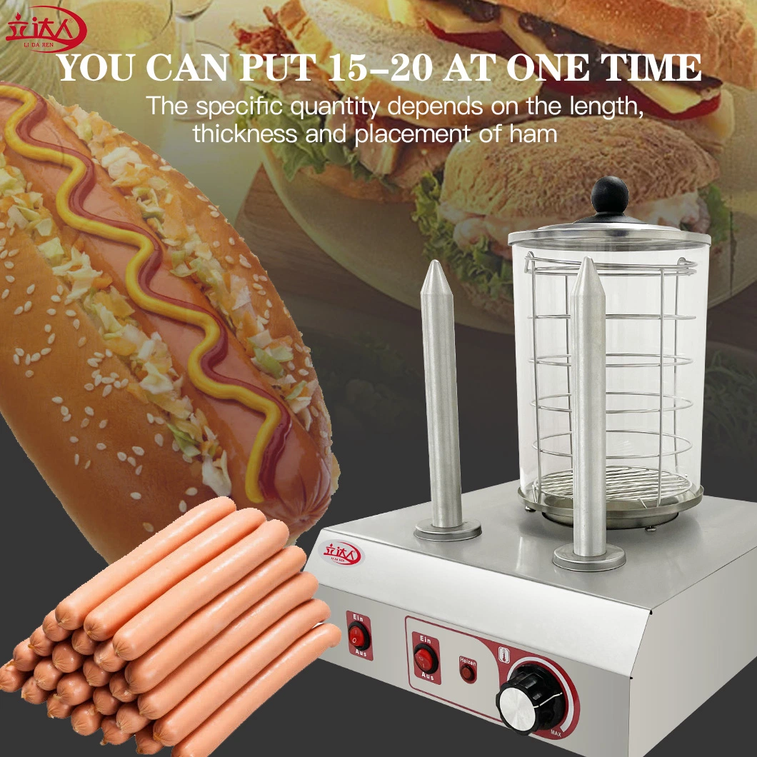 Kitchen Appliance Multifunctional Electric Hot Dog Roaster Steamer and Bun Hamburger Warmer Machine Commercial Vertical Hot Dog Sausage Steamer Grill