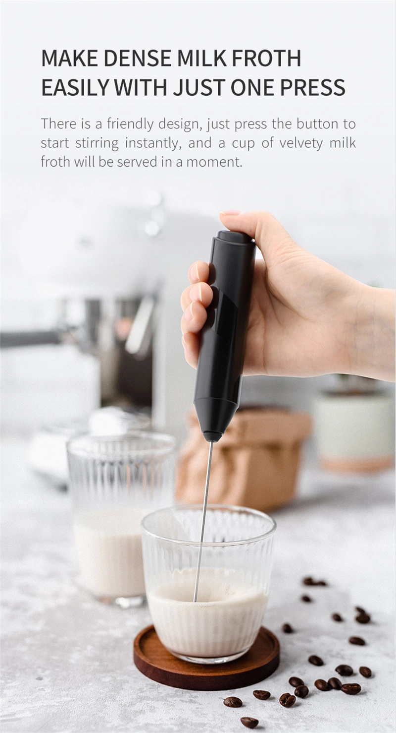 Handheld Mini Electric Milk Frother Portable Coffee Foamer with Stand Automatic Mixer