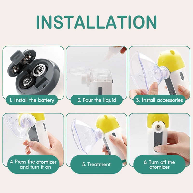My-133b Auto Cleaning Cough Personal Cool Steam Inhaler Portable Nebulizer Mesh Nebulizer Rechargeable Handheld Nebulizer for Kids Adult Atomizer