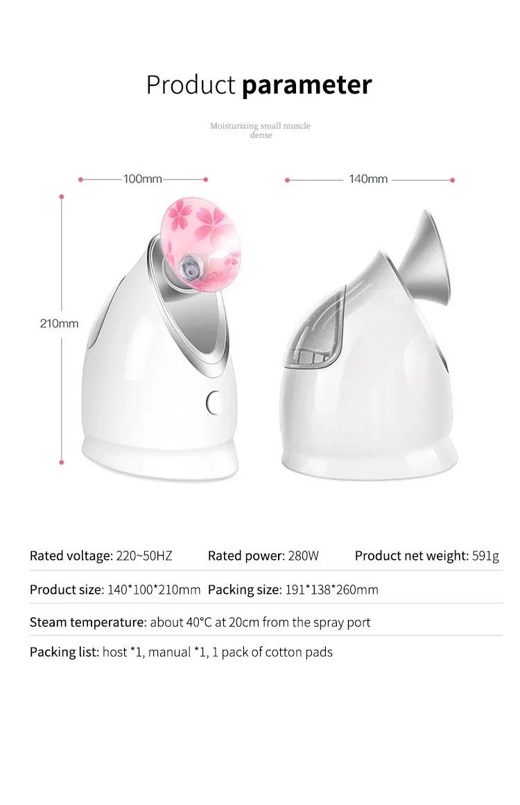 Professional Portable Home Use Warm Nano Mist SPA Care Appliance Face Set Humidifier Beauty Oxygen Injector Facial Steamer
