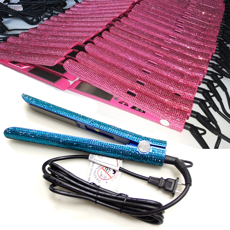 Fashion Bling Flat Iron Vapor, Wholesale Custom Private Label Flat Iron, LED Display Steam Bling Hair Straightener