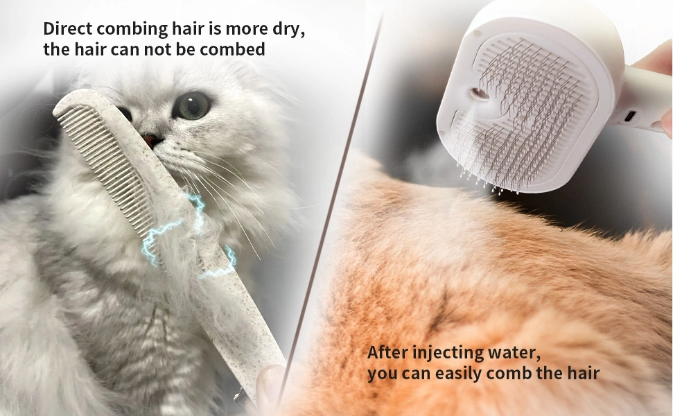 Spray Cat Brush for Shedding Removing Static Flying Hair Pet Grooming Brush