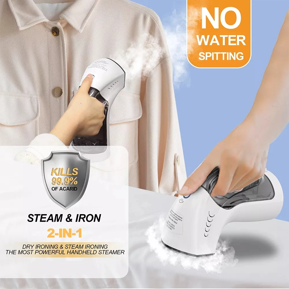 Portable Home Clothes Steamer Electric Steam Dry Iron 2 in 1 Standing