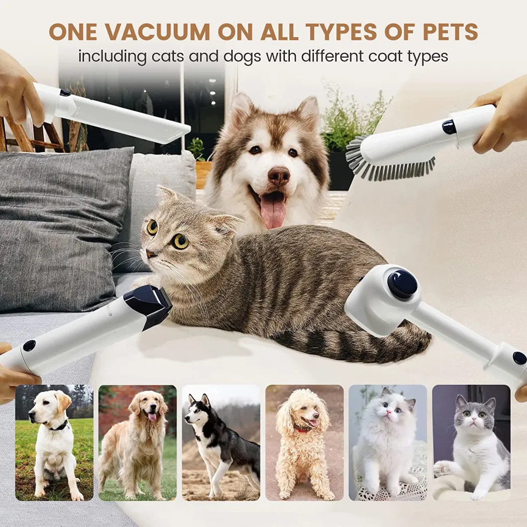 2.5L Large Capacity Electric 5 in 1 Pet Grooming Kit Vacuum Brush Vacuum Cleaner Hair Trimmer Kit for Dog and Cat