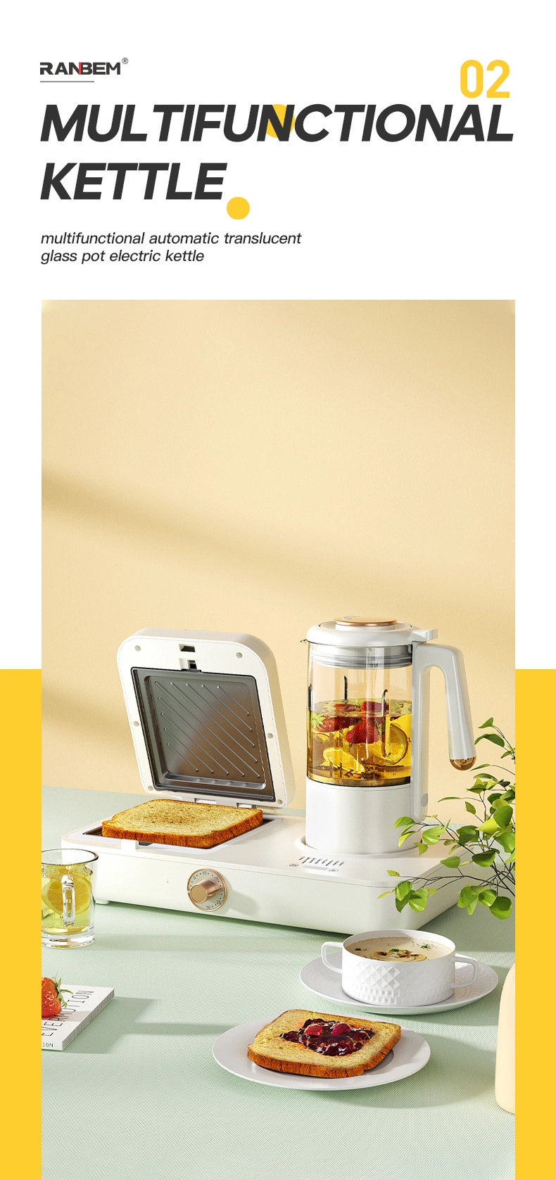 Machine Home Makers in 3 1 High Quality Healthy Egg Three One Multifunctional Waffle Sandwich Breakfast Maker for Sale