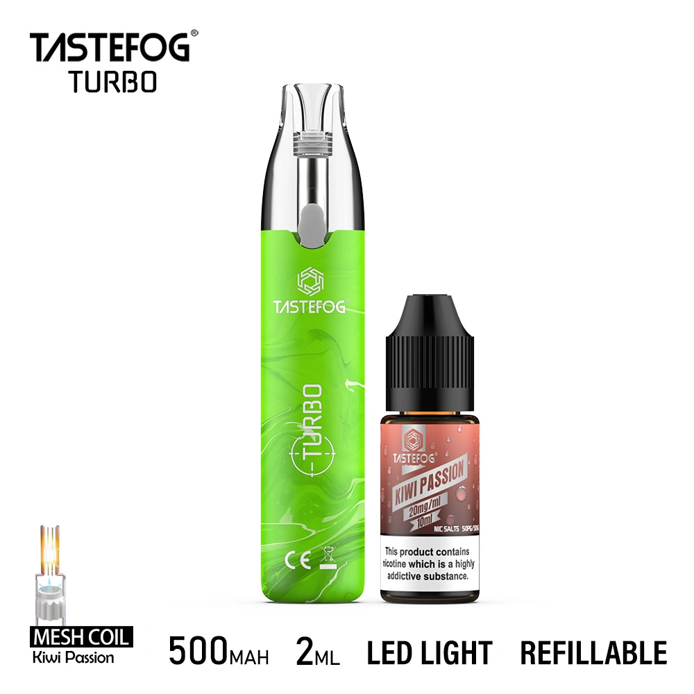 Tastefog Turbo Refillable Vape Pod 10 Ml Nic Liquid Vaporizer with Crystal LED Flash