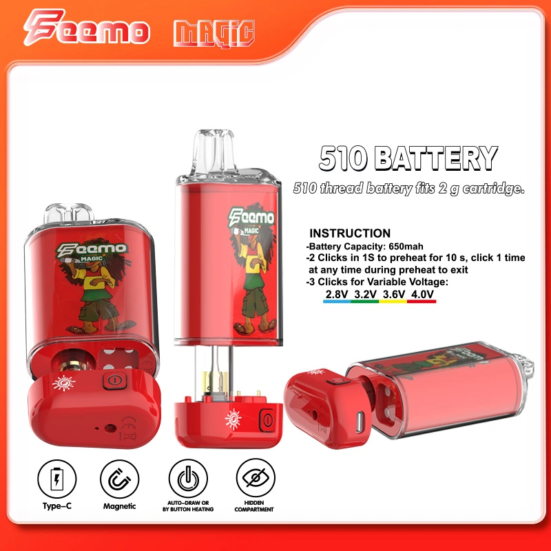Factory Shipping Hiden Cartridge Feemo Magic Box Vape Battery Preheat Vaporizer OEM/ODM