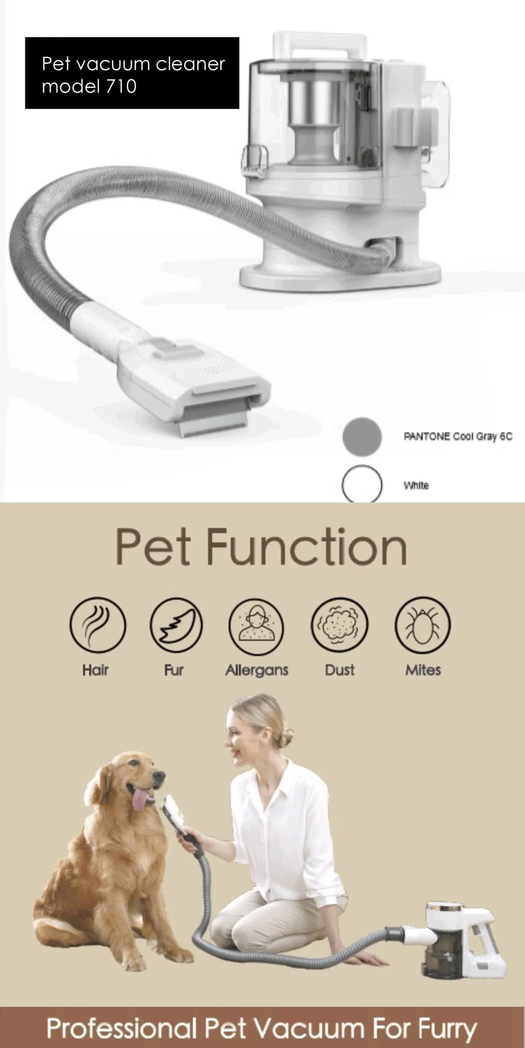 Multi-Function Cheap Newest Cat Dog Vacuum Cleaner for Pets Grooming