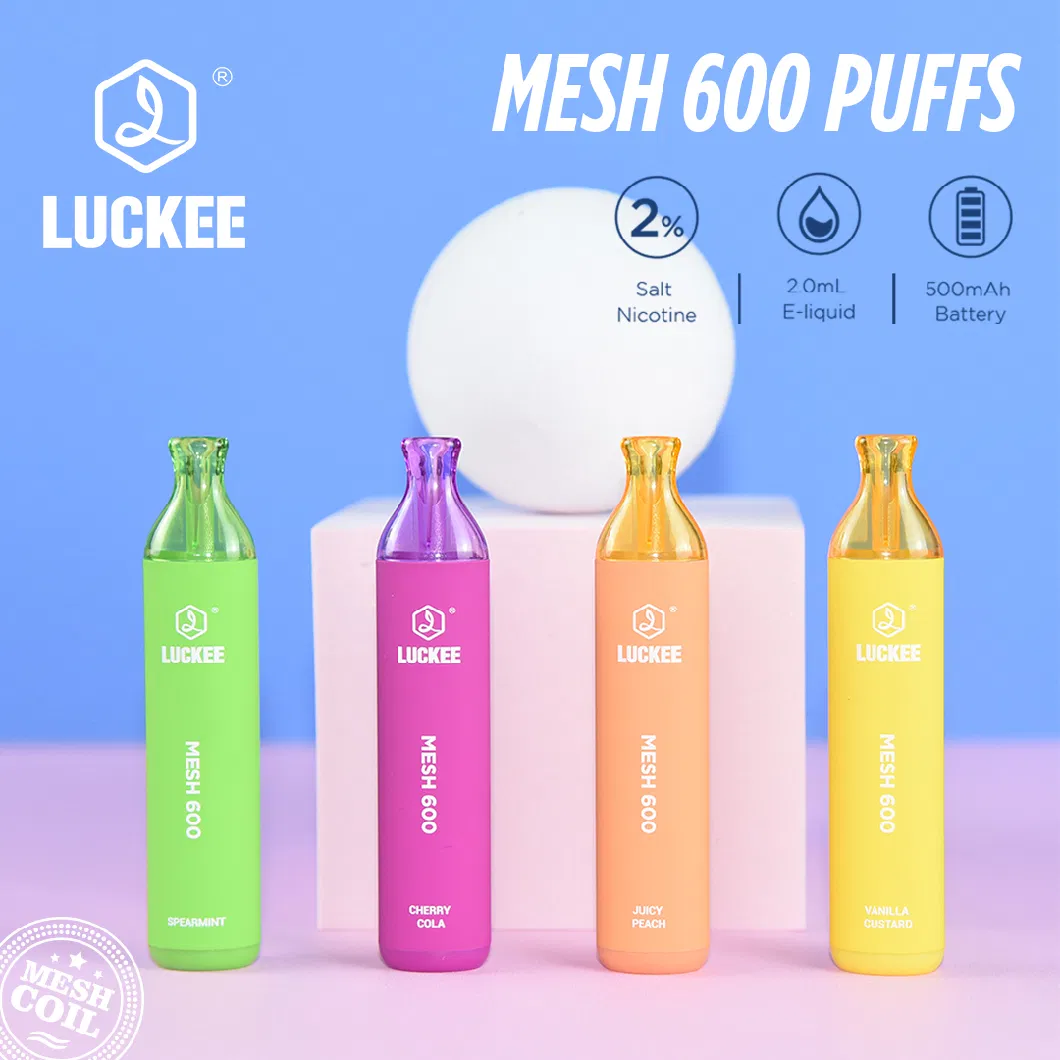 Fast Shipment Disposable Vape Luckee Mesh 600 Puff 500mAh Battery with CE