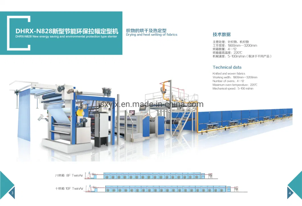 Fabric Setting Machine with Multi Section Oven Use Steam Heating Changer for Textile Finishing Process