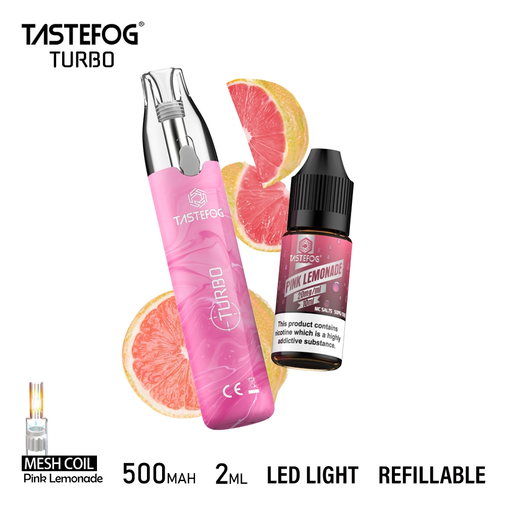 Tastefog Turbo Refillable Vape Pod 10 Ml Nic Liquid Vaporizer with Crystal LED Flash