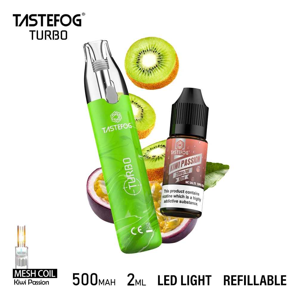 Tastefog Turbo Refillable Vape Pod 10 Ml Nic Liquid Vaporizer with Crystal LED Flash